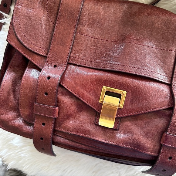 Proenza Schouler PS1 Medium Burgundy with Gold Hardware - Picture 7 of 8